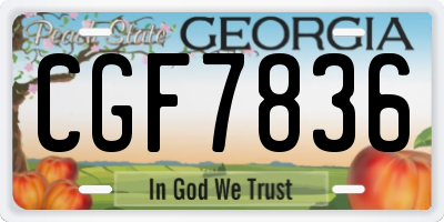 GA license plate CGF7836