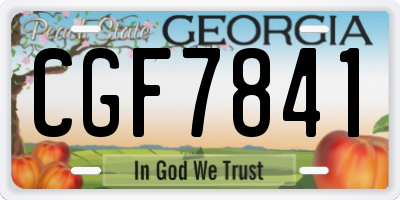 GA license plate CGF7841