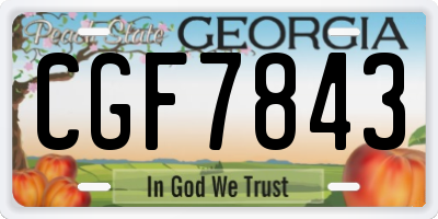 GA license plate CGF7843