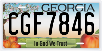 GA license plate CGF7846