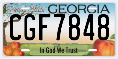 GA license plate CGF7848