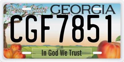GA license plate CGF7851