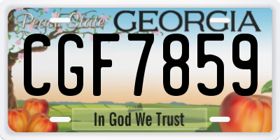 GA license plate CGF7859