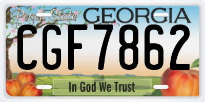 GA license plate CGF7862