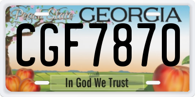 GA license plate CGF7870