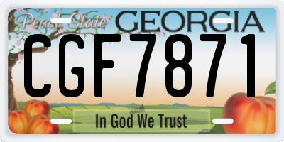 GA license plate CGF7871