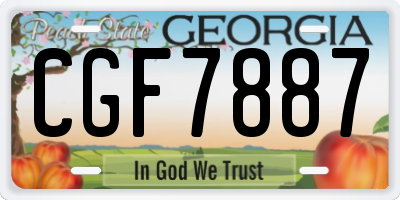 GA license plate CGF7887
