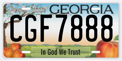 GA license plate CGF7888