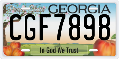 GA license plate CGF7898