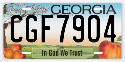 GA license plate CGF7904