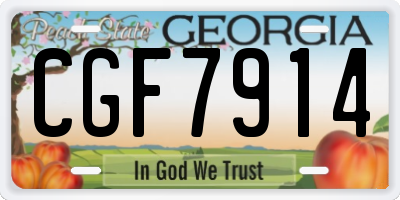 GA license plate CGF7914