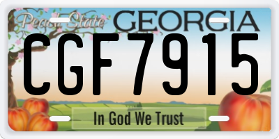 GA license plate CGF7915