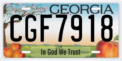 GA license plate CGF7918