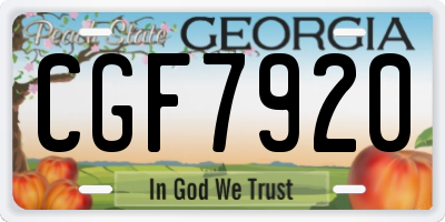 GA license plate CGF7920