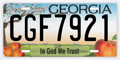 GA license plate CGF7921