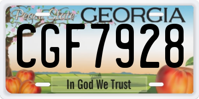GA license plate CGF7928