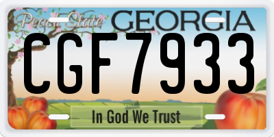 GA license plate CGF7933