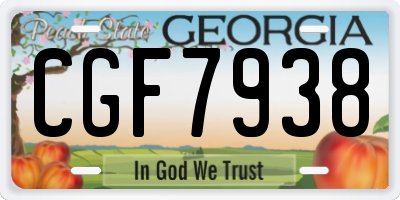 GA license plate CGF7938