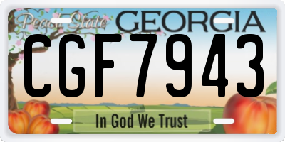 GA license plate CGF7943
