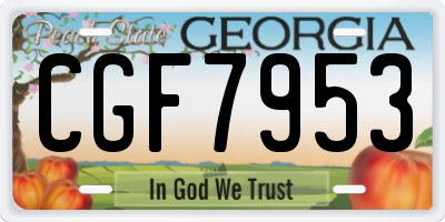 GA license plate CGF7953