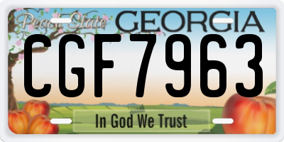 GA license plate CGF7963