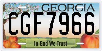 GA license plate CGF7966
