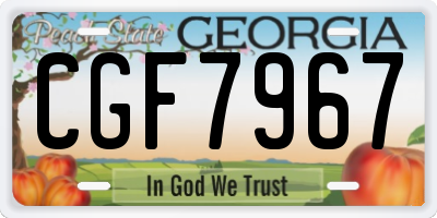 GA license plate CGF7967