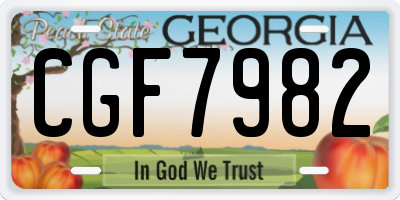GA license plate CGF7982