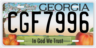GA license plate CGF7996