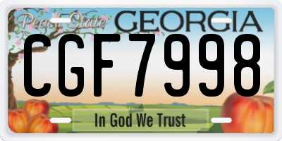 GA license plate CGF7998