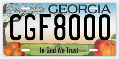 GA license plate CGF8000
