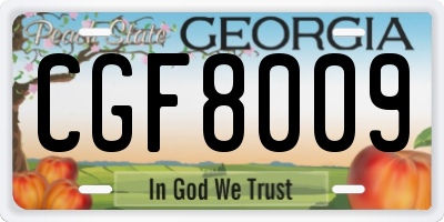 GA license plate CGF8009