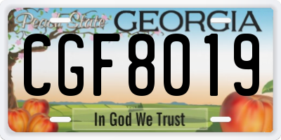 GA license plate CGF8019