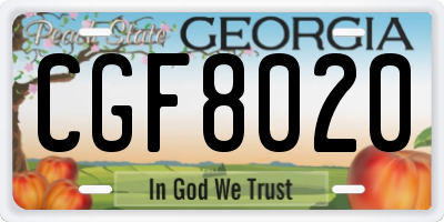 GA license plate CGF8020