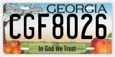 GA license plate CGF8026
