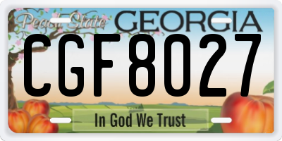 GA license plate CGF8027