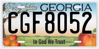 GA license plate CGF8052