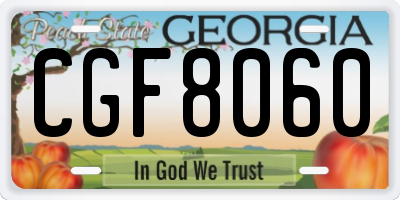 GA license plate CGF8060