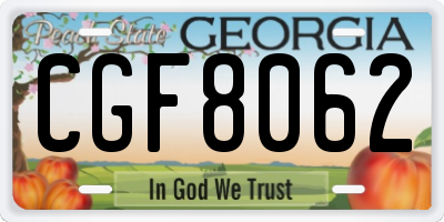 GA license plate CGF8062