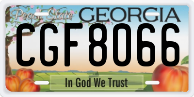 GA license plate CGF8066