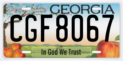 GA license plate CGF8067