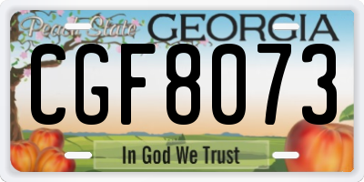 GA license plate CGF8073