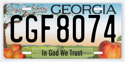 GA license plate CGF8074