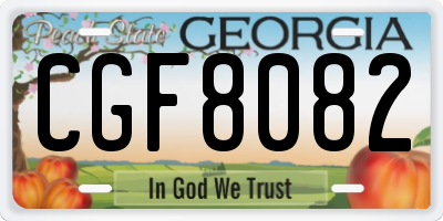 GA license plate CGF8082