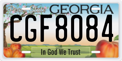 GA license plate CGF8084