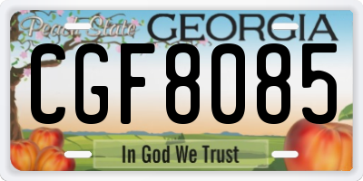 GA license plate CGF8085