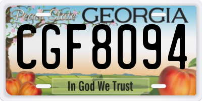 GA license plate CGF8094
