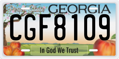 GA license plate CGF8109