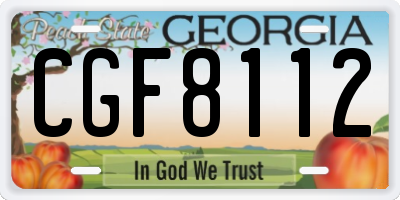 GA license plate CGF8112