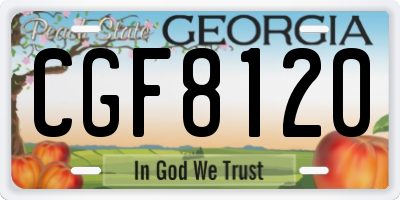 GA license plate CGF8120
